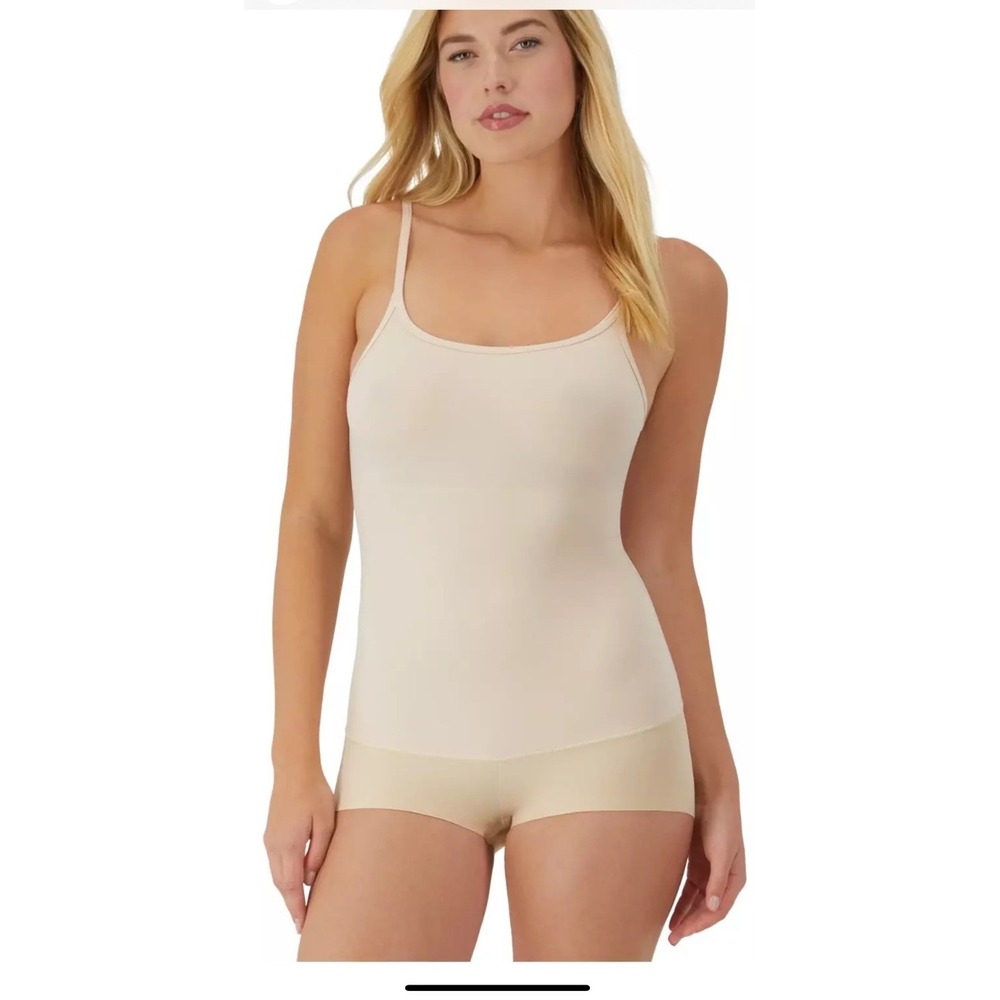 Maidenform Shapewear Beige Romper Flexees Cool Comfort Snap Crotch 3XL W83055